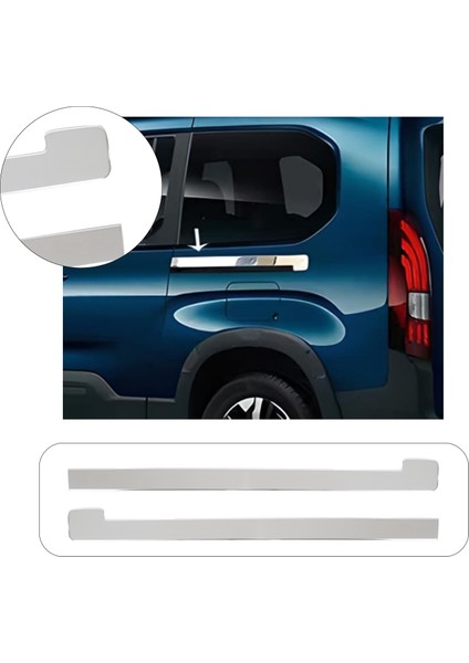 Peugeot Rifter Uyumlu 2019 ve Üzeri Krom Sürgü Çıtası 2 Parça Paslanmaz Çelik