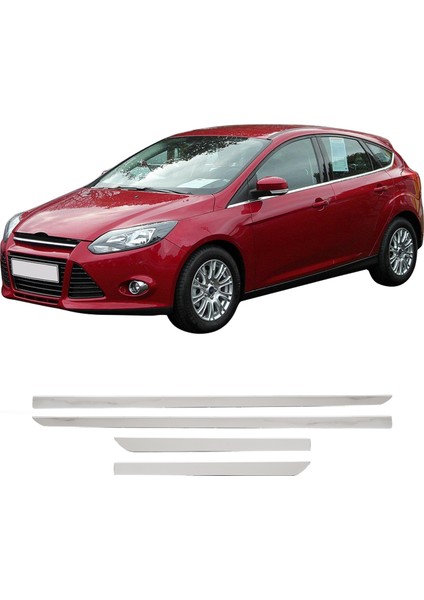Ford Focus 3 Uyumlu 2011 ve Üzeri Krom Yan Kapı Çıtası 4 Parça Paslanmaz Çelik fiyatları