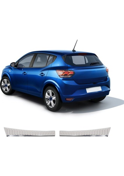 Dacia Sandero Uyumlu 2021 ve Üzeri Krom Bagaj Iç Eşiği 2 Parça Paslanmaz Çelik fiyatları