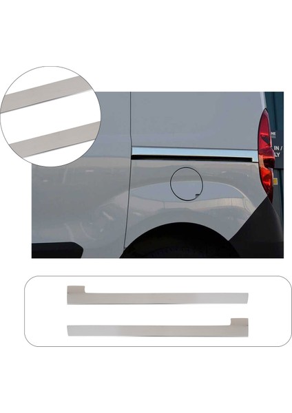 Renault Kangoo Uyumlu 2008 ve Üzeri Krom Sürgü Çıtası 2 Parça Paslanmaz Çelik