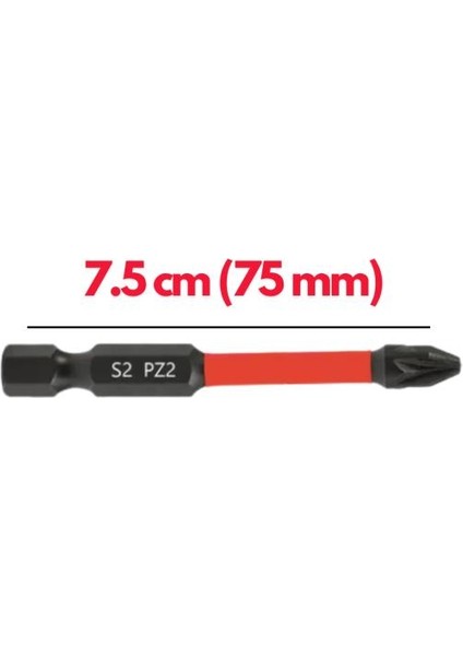 25 Adet Pz-2 75 mm Mıknatıslı S2 Çelik Bits Uç Matkap Ucu fiyatları