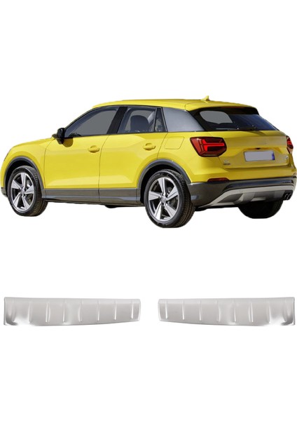 Audi Q2 Uyumlu 2016 ve Üzeri Krom Bagaj Iç Eşiği 2 Parça Paslanmaz Çelik