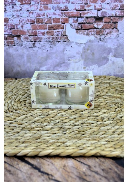 Küçük Kavanoz Mum 2 Li 3 Saat Yanma Süresi 95 gr Dekoratif Hediyelik Mum Asetatlı