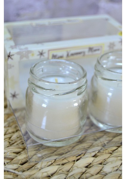 Küçük Kavanoz Mum 2 Li 3 Saat Yanma Süresi 95 gr Dekoratif Hediyelik Mum Asetatlı modelleri