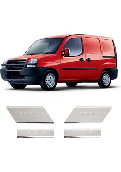 Fiat Doblo Uyumlu 2000 ve Üzeri Krom Iç Kapı Eşiği 4 Parça Paslanmaz Çelik