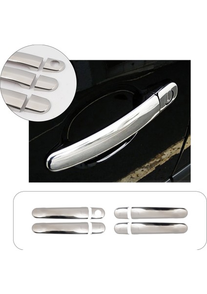 Skoda Rapid Uyumlu 2012 ve Üzeri Krom Kapı Kolu 4 Kapı Paslanmaz Çelik