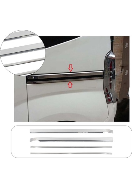 Fiat Fiorino Uyumlu 2008 ve Üzeri Krom Sürgü Çıtası 4 Parça Paslanmaz Çelik