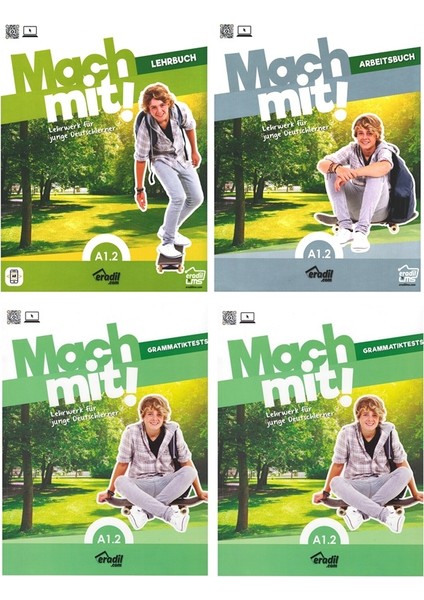 Mach Mit A1.2 - Lehrbuch + Arbeitsbuch + Grammatiktests + Vokabeltest (4 Kitap Set)