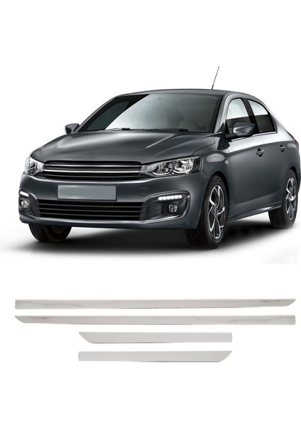 Citroen C-Elysee Uyumlu 2012 ve Üzeri Krom Yan Kapı Çıtası 4 Parça Paslanmaz Çelik fiyatları