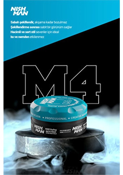 M4 Mat Wax 100 ml Kolay Temizlik için Suda Çözünen Formül Kısa Saçlar için