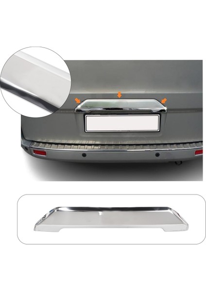 Ford Custom Uyumlu 2012-2020 Krom Bagaj Çıtası Tek Kapı Paslanmaz Çelik