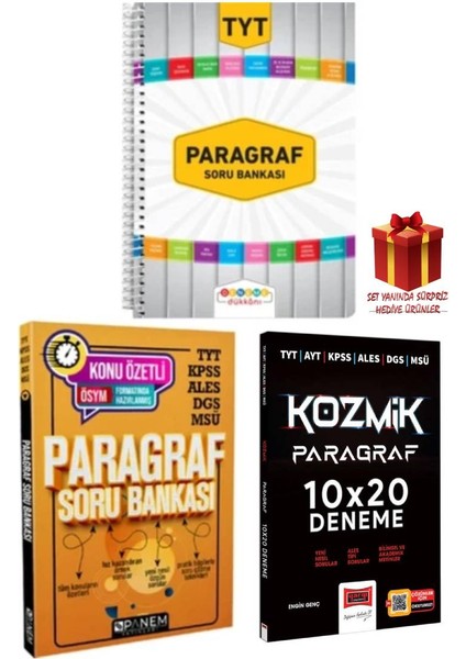 TYT Deneme Dükkanı Paragraf Soru Bankası + Panem Paragraf Soru Bankası + Deneme