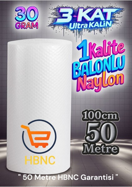 100 cm x 50 Metre Balonlu Naylon Patpat Eşya Taşıma Koruma Naylonu