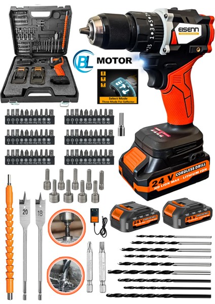 German Technology 013 Kömürsüz Blx-motor Çift Akülü Vidalama + Matkap Set Hediyeli