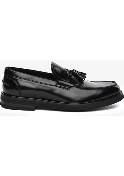 Erkek Siyah Hakiki Deri Loafer Ayakkabı 5K1UA64729