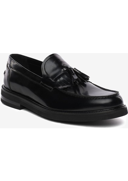 Erkek Siyah Hakiki Deri Loafer Ayakkabı 5K1UA64729