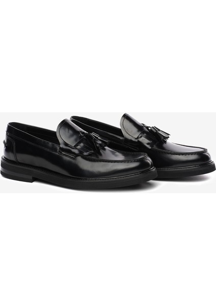 Erkek Siyah Hakiki Deri Loafer Ayakkabı 5K1UA64729