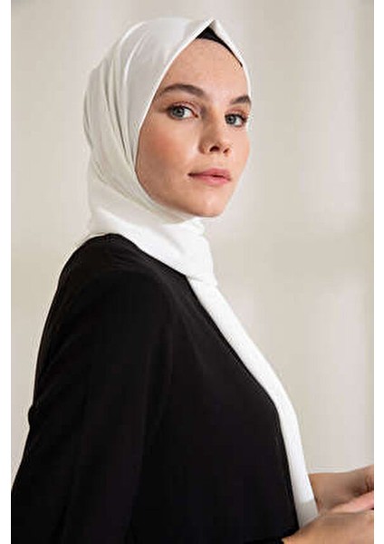 Medine İpeği Ekru Şal 190 x 75 cm Düz Desen Yumuşak Dokulu 4 Mevsim indirimleri