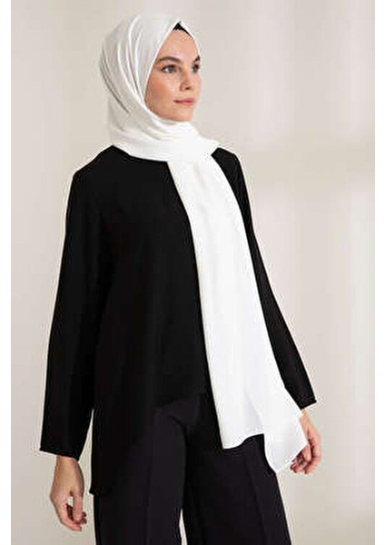 Medine İpeği Ekru Şal 190 x 75 cm Düz Desen Yumuşak Dokulu 4 Mevsim