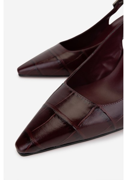 Canapé Kadın Hakiki Deri Bordo Topuklu Ayakkabı 1154 792 Bn Ayk SK25-26 Bordo modelleri