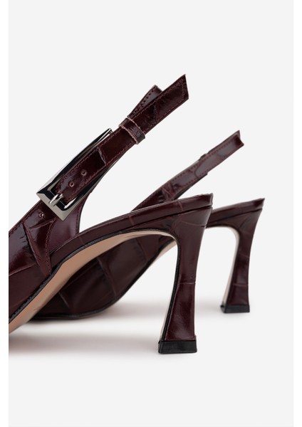 Canapé Kadın Hakiki Deri Bordo Topuklu Ayakkabı 1154 792 Bn Ayk SK25-26 Bordo fırsatları