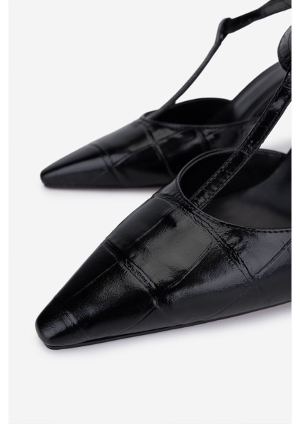 Canapé Kadın Hakiki Deri Siyah Topuklu Ayakkabı 1154 785 Bn Ayk SK25-26 Nero modelleri