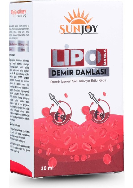 Lipo Demir Içeren Sıvı Takviye Edici Damla 30 ml