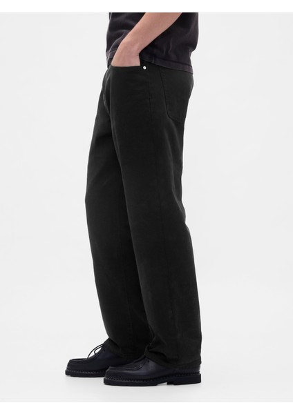 Erkek Siyah Relaxed Straight Jean Pantolon indirimleri