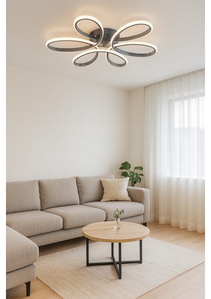 Sedef Krom Renk Modern Tasarım Yatak Odası - Salon - Mutfak Gün Işığı ve Beyaz LED Avize modelleri