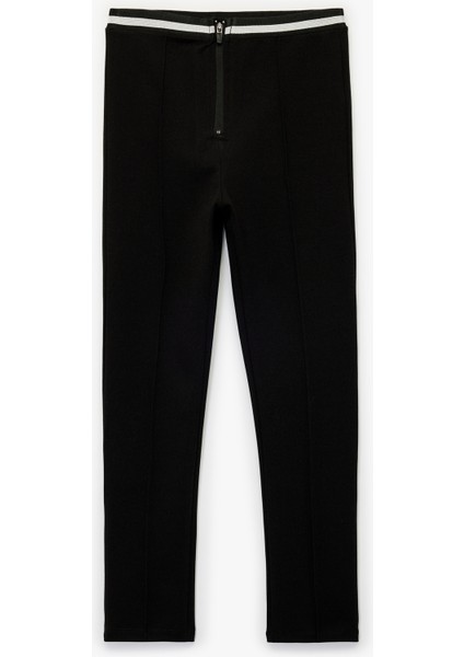 Beli Lastikli Renk Bloklu Basic Tayt