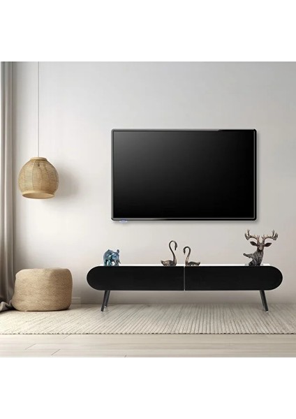 Flora Dia Tv Ünitesi | Dekoratif Tv Ünitesi | Tv Sehpası | Tv Konsolu | Beyaz Siyah