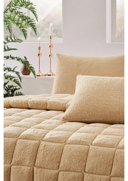 Bej Nova Yorgan (Yastıksız) Sherpa Battaniye Dokulu Çift Kişilik (195X215) modelleri