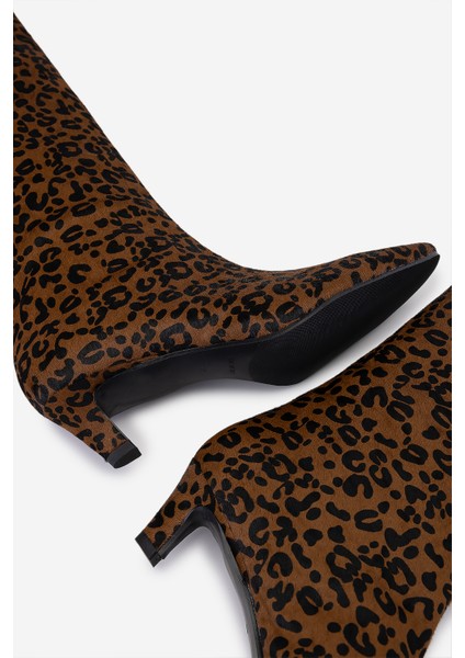 Canapé Kadın Hakiki Deri Leopar Topuklu Çizme 1154 2917 Bn Czm SK25-26 Cuoıo fırsatları