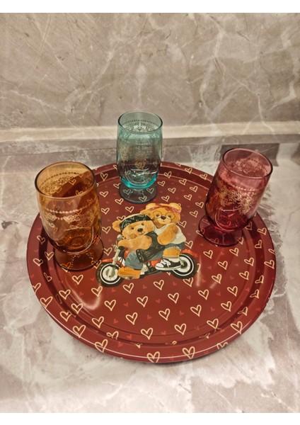 Teddy Bear Ayı Desenli Metal Tepsi fiyatları