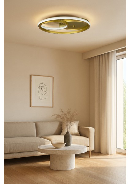 Okka Eskitme Renk Modern Tasarım Yemek Masası Üstü - Mutfak - Salon Beyaz LED 2 Li Avize modelleri