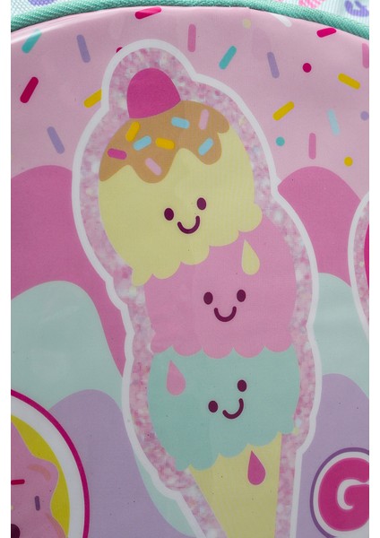 Pembe Dondurma Desenli Kız Çocuk Okul Çanta Seti (3 Parça) modelleri