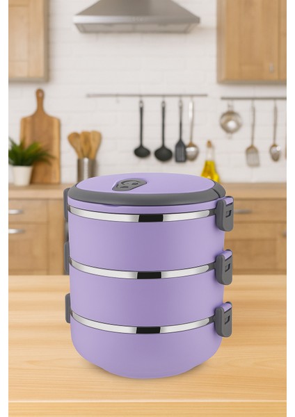 3 Katlı Sızdırmaz Yemek Termosu Sefer Tası 1,8 Lt