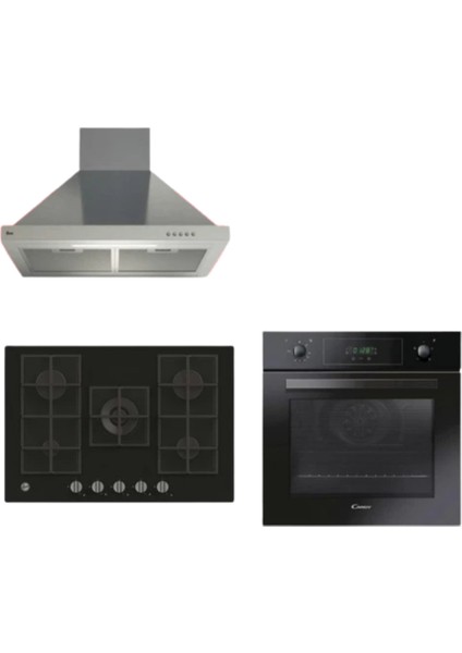 Armonia Ankastre Set ( FCP405N/E + HVG74K3B 75 cm Siyah Ocak + HCH6MXTK Inox )