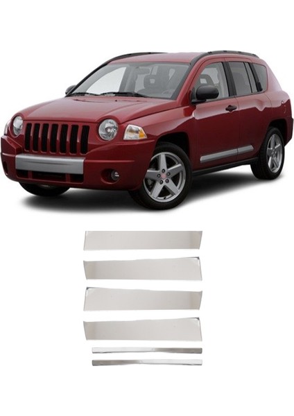 Jeep Compass 2007-2016 Uyumlu Krom Kapı Direği 8 Parça Paslanmaz Çelik fiyatları