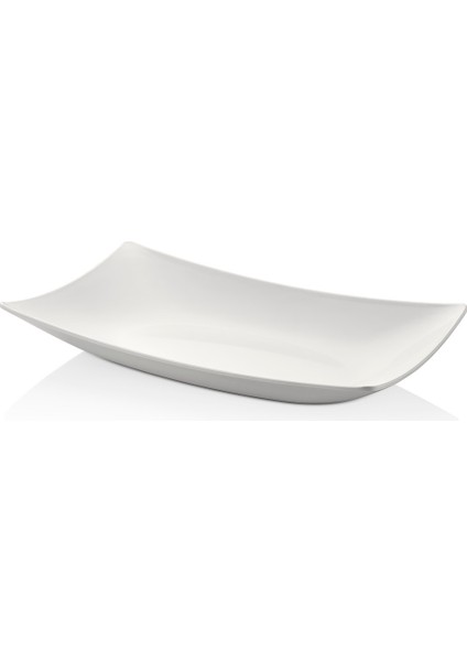 113923 - Como Krem Beyaz Dikdörtgen Tabak 39X23 Cm, Thermoset Melamin