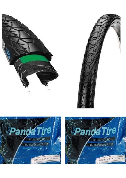 27.5 Jant 27.5x1.75 Bisiklet Dış Lastiği Zırhlı (Telli) C1698N Allround x 2 Adet + Plus Panda Iç Lastik Seti