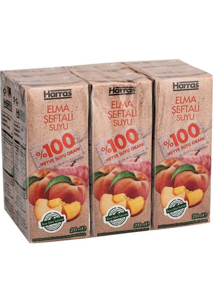 Elma Şeftali Suyu %100 Meyve Suyu Oranı Şeker Ilavesiz 36 Adet x 200 ml fiyatları