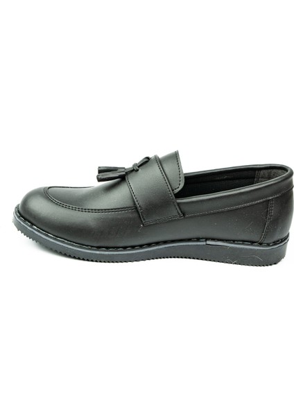 184 Siyah Püsküllü Kollej Cilt Erkek Çocuk Ayakkabı modelleri