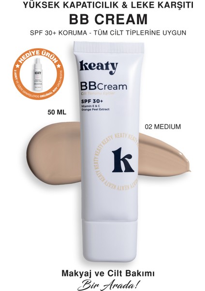 Bb Krem Spf 30+ Medium | Yüksek Kapatıcılık, Leke Karşıtı ve Aydınlık Etki | 50ML