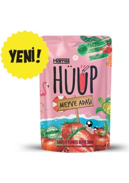 Hüüp Katkısız Karışık Kırmızı Meyve Suyu Elma Çilek Siyah Dut Limon x 20 Adet fiyatları
