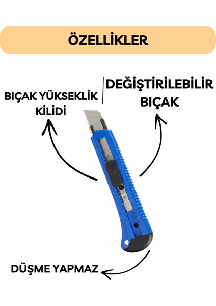 Falçata Plastik Gövde Geniş Maket Bıçağı Büyük Boy Halı Karton Kutu Gündelik Kullanım Hobi Bıçağı 15 cm fırsatları