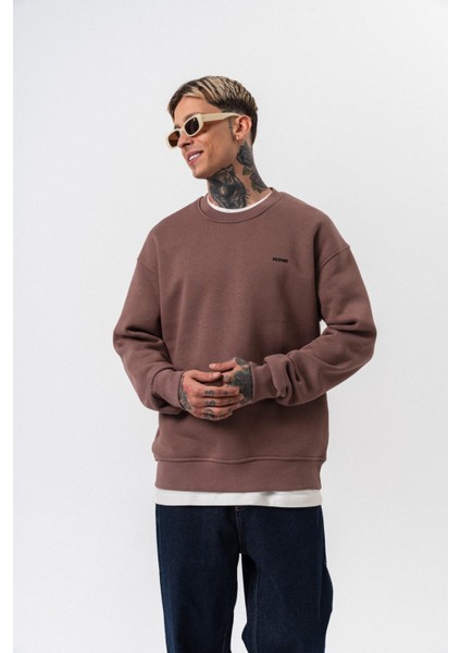 Erkek Respire Yazı Detaylı Basic Oversize Sweatshirt Kakao fırsatları