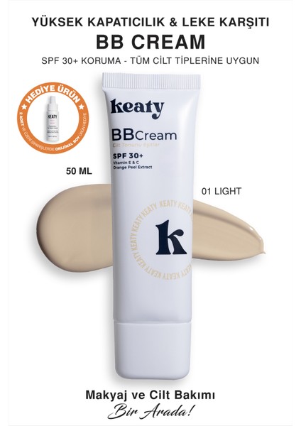 Bb Krem Spf 30+ Light | Yüksek Kapatıcılık, Leke Karşıtı ve Aydınlık Etki | 50ML
