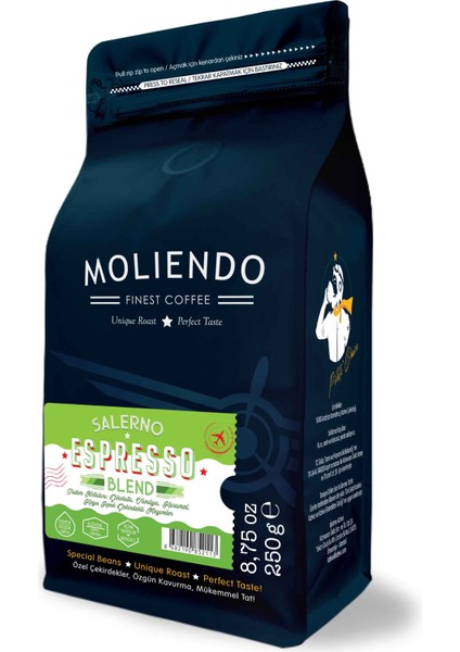 Moliendo Salerno Espresso Blend Kahve (Çekirdek Kahve) 250 g