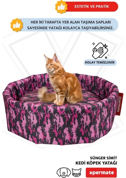 Sünger Simit Küçük Irk Köpek Yatağı ve Kedi Yatağı 45 cm Kamuflaj fırsatları